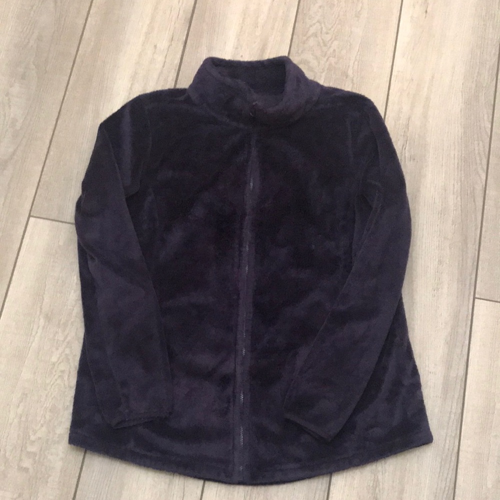 Fuzzy full zip up jacket